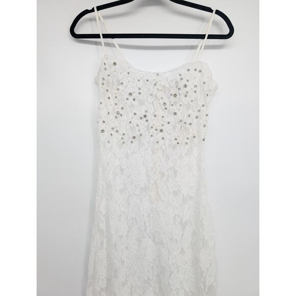 NWD Hemant & Nandita Sheer Lace Midi Dress Size S Ivory #NB460 - Picture 5 of 15